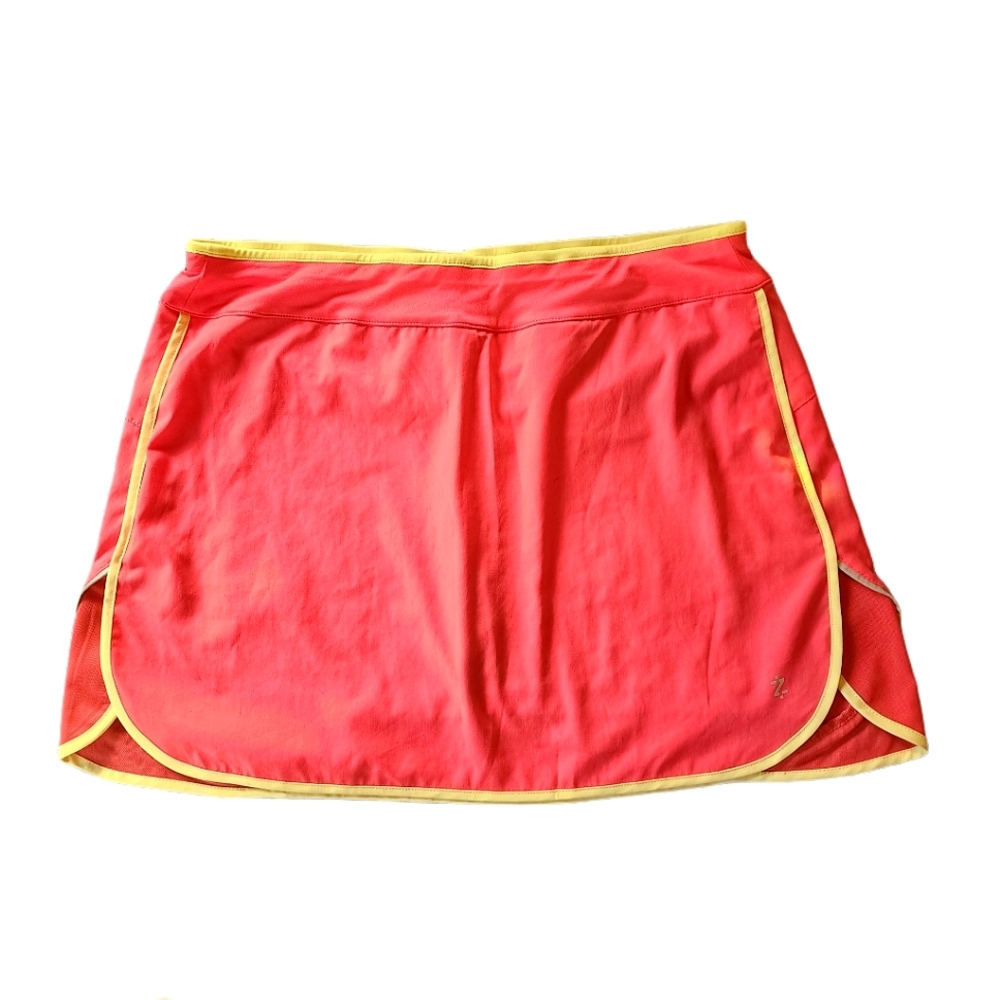 Izod Performance Cool-FX Skort Size S/P Coral with Yellow Trim NWOT